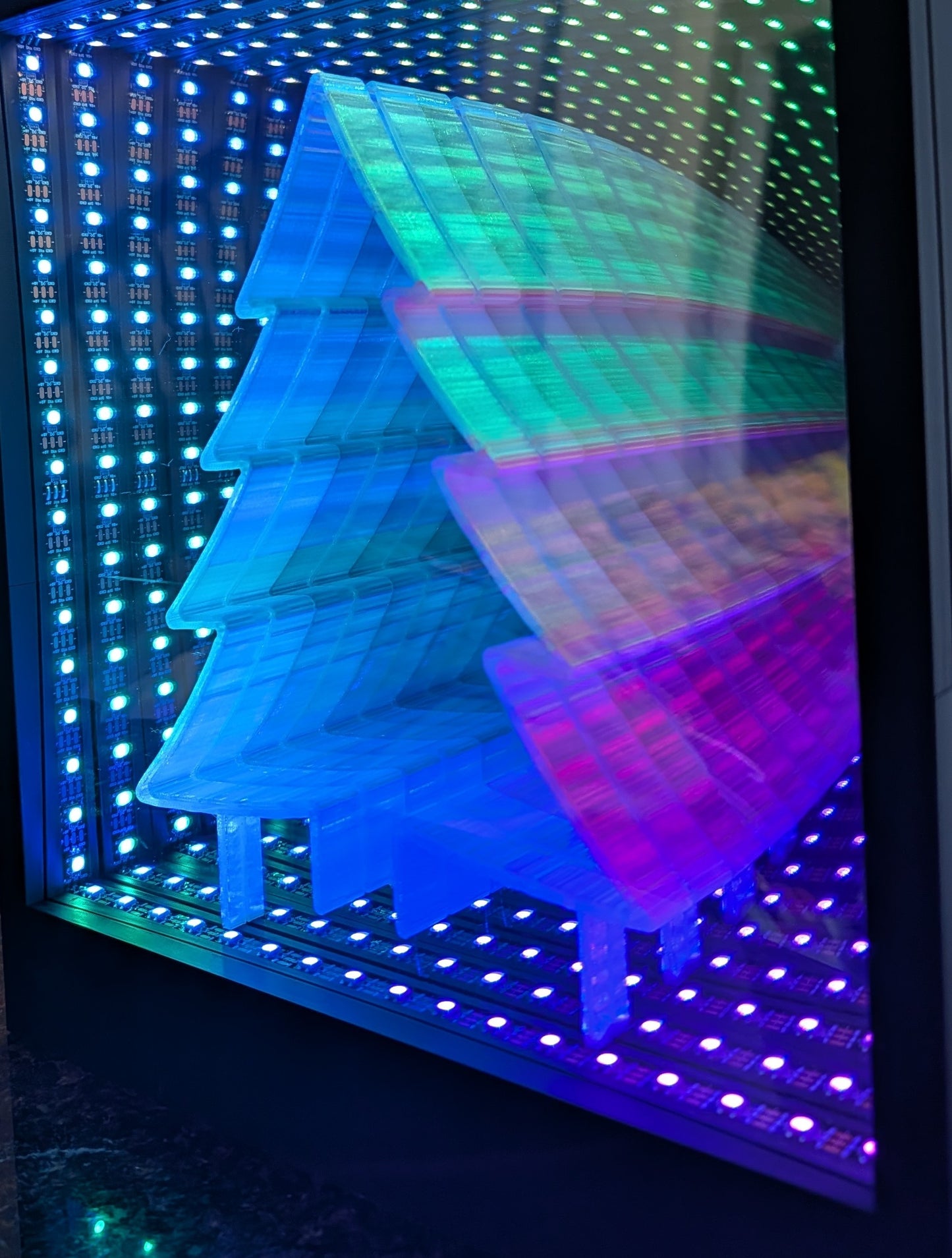 Christmas Infinity Mirror + Insert | Change Colors and Effects | 3D Optical Illusion Tunnel Light