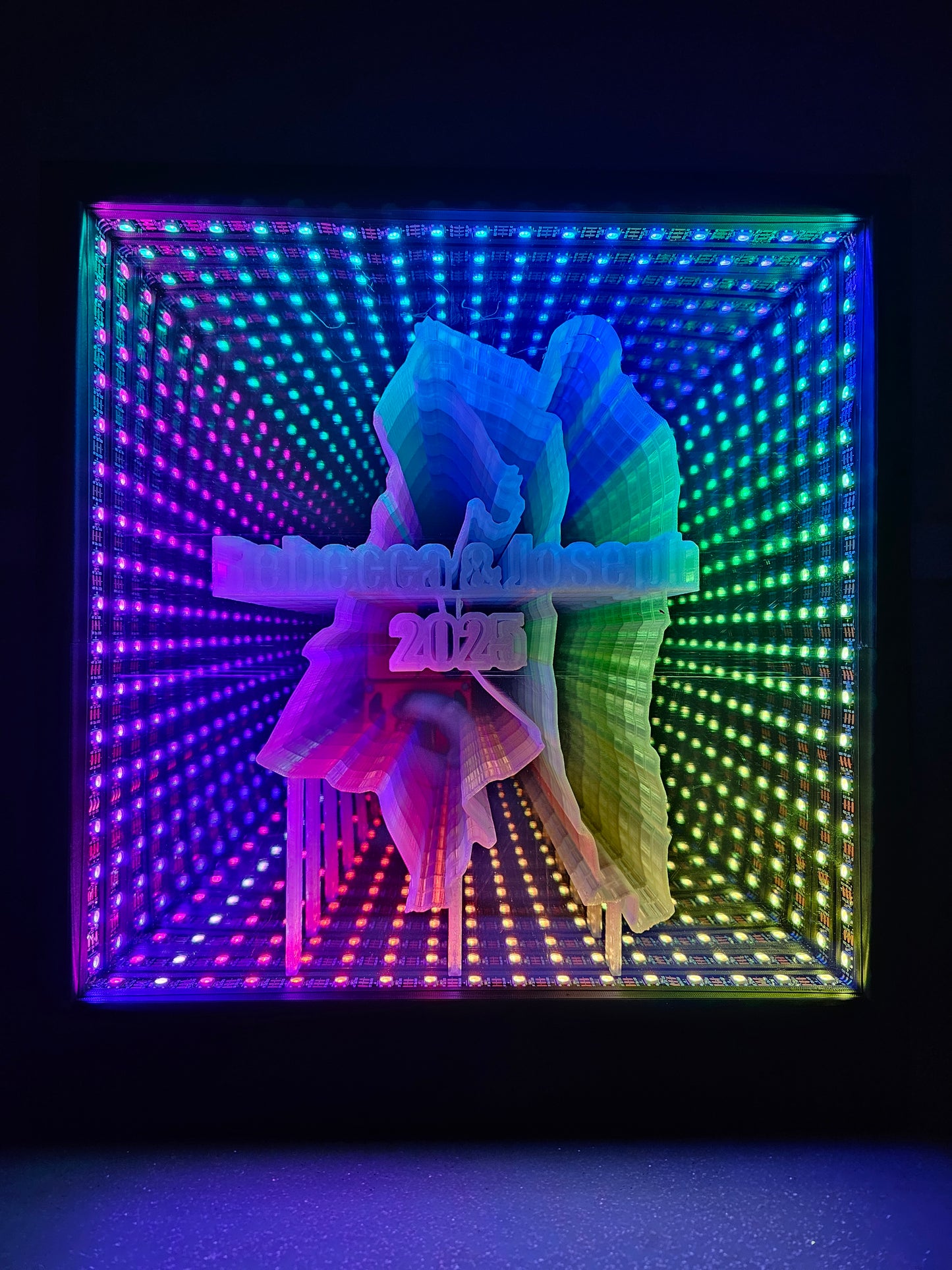 Customized Infinity Mirror Inserts With Infinity Mirror (Image and Text)