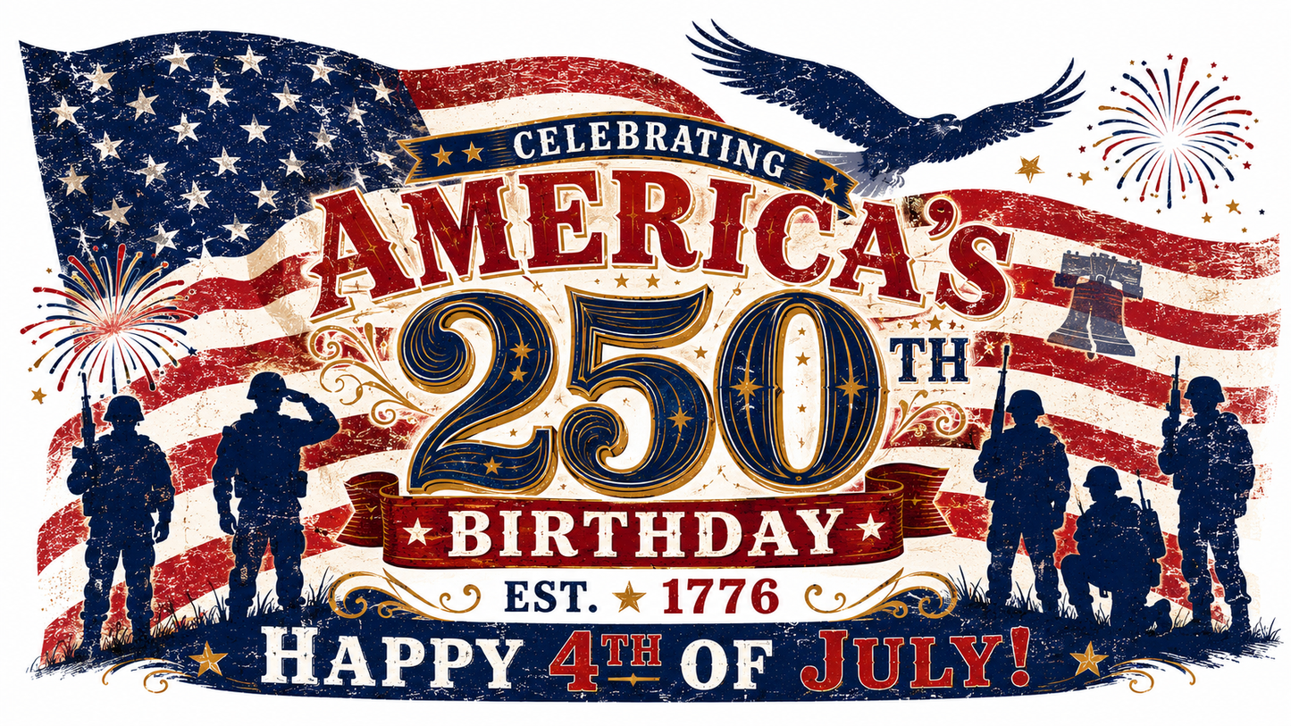 America’s 250th Birthday 2026 Lights 20 oz Tumbler Cup with Lid & Straw