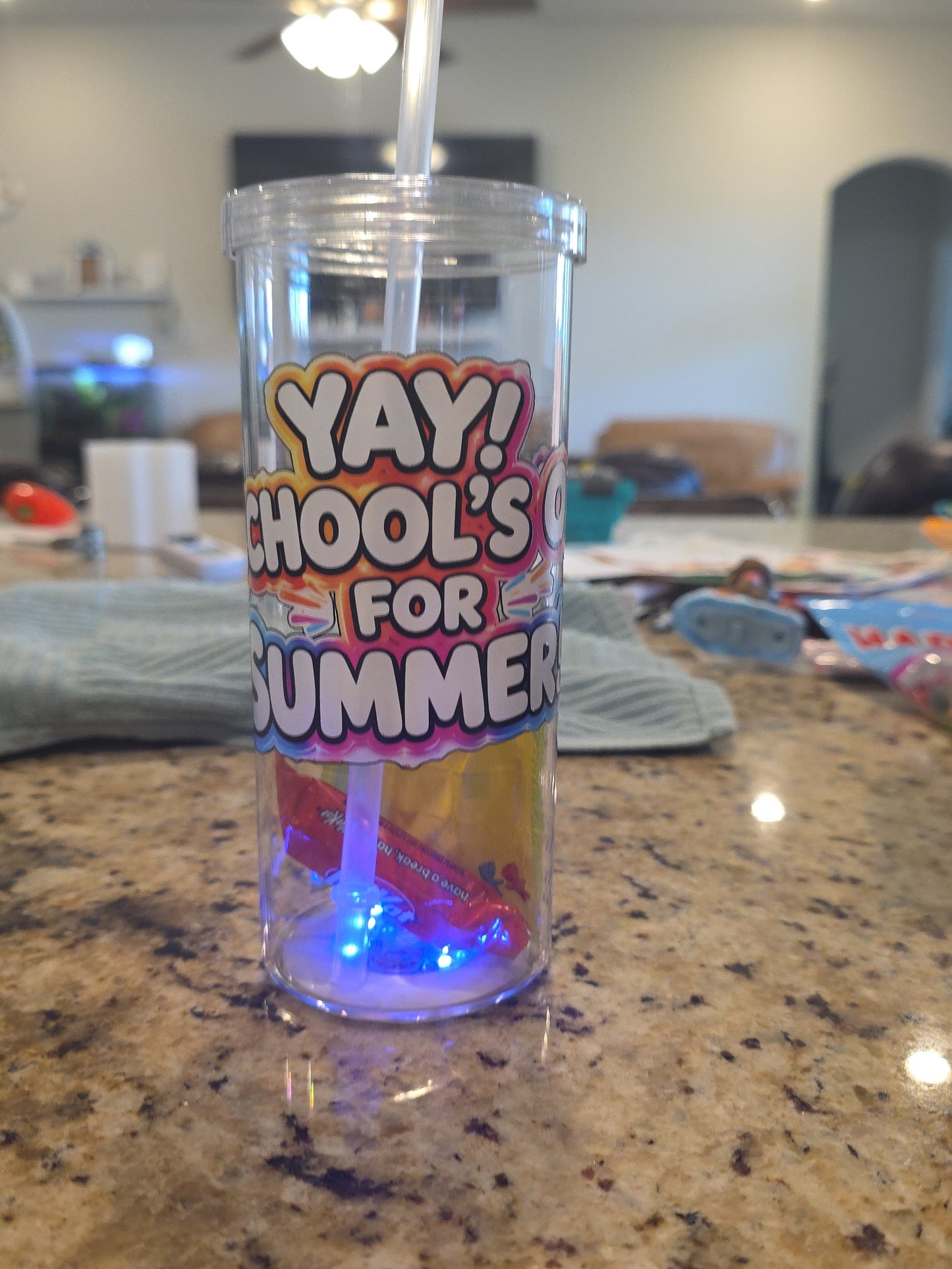 20 oz Light-Up Tumbler Cup with Lid & Straw | Multicolor LED Cup | Summer, Holidays, Party Cup | Custom Designs Available | ***FREE SHIPPING***